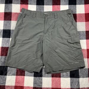 Columbia PFG Shorts Men Gray 38x10 Cargo Omni Shade Blood And Guts III Gorp Hike